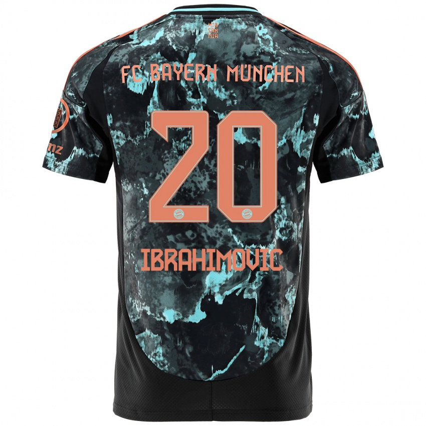 Kinder Arijon Ibrahimovic #20 Schwarz Auswärtstrikot Trikot 2024/25 T-Shirt