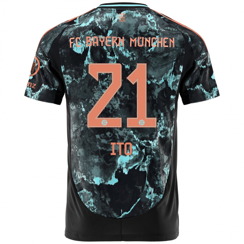 Kinder Hiroki Ito #21 Schwarz Auswärtstrikot Trikot 2024/25 T-Shirt