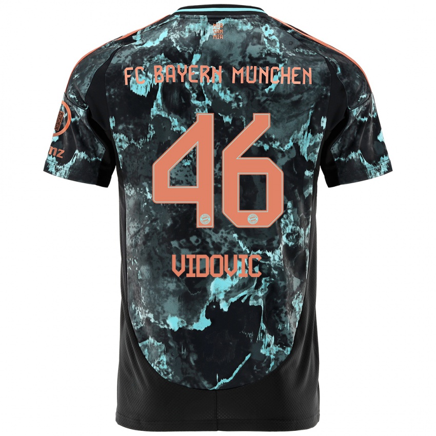 Kinder Gabriel Vidovic #46 Schwarz Auswärtstrikot Trikot 2024/25 T-Shirt