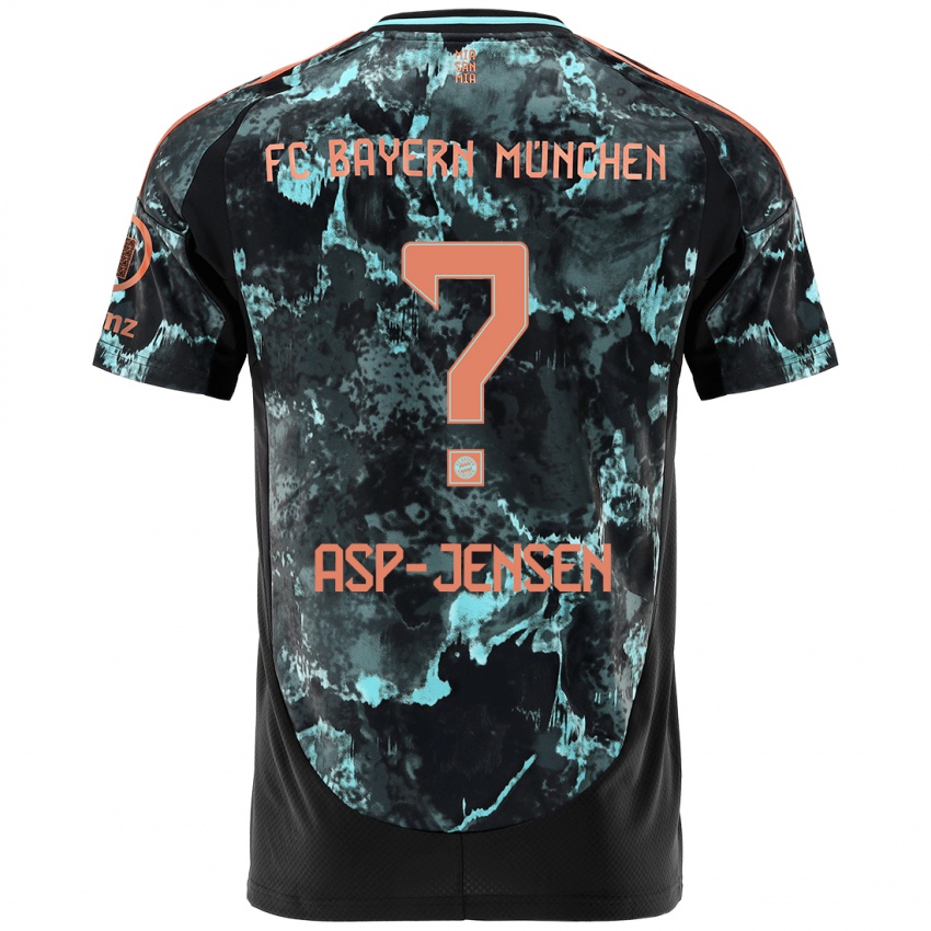 Kinder Jonathan Asp-Jensen #0 Schwarz Auswärtstrikot Trikot 2024/25 T-Shirt