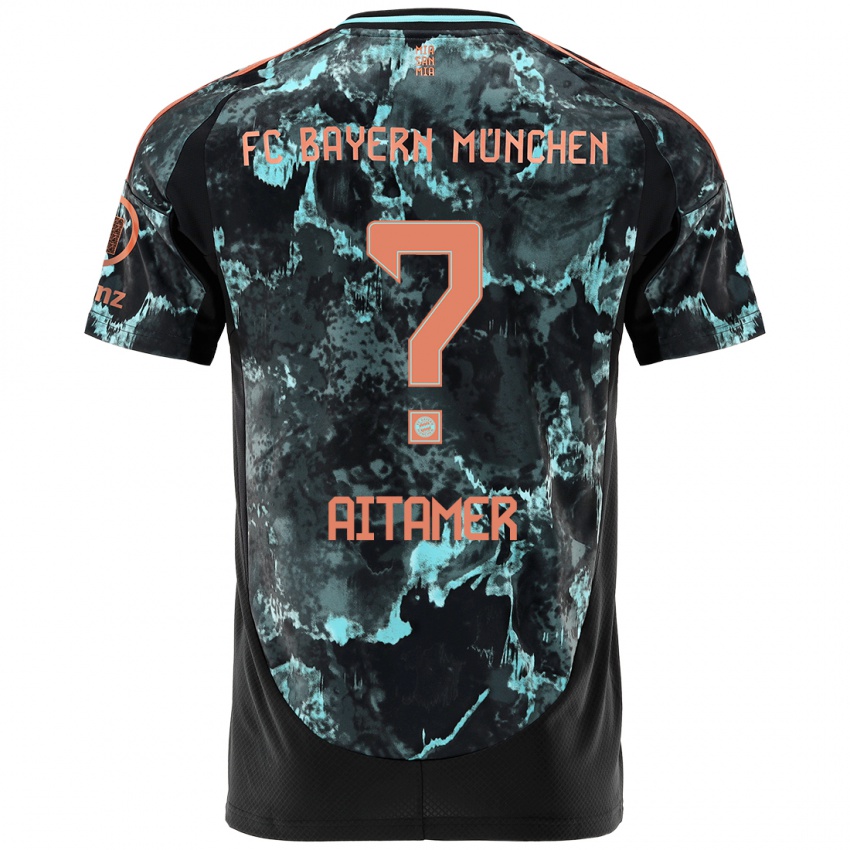 Kinder Younes Aitamer #0 Schwarz Auswärtstrikot Trikot 2024/25 T-Shirt