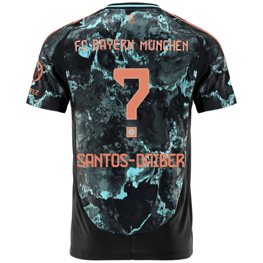 Kinder David Santos-Daiber #0 Schwarz Auswärtstrikot Trikot 2024/25 T-Shirt