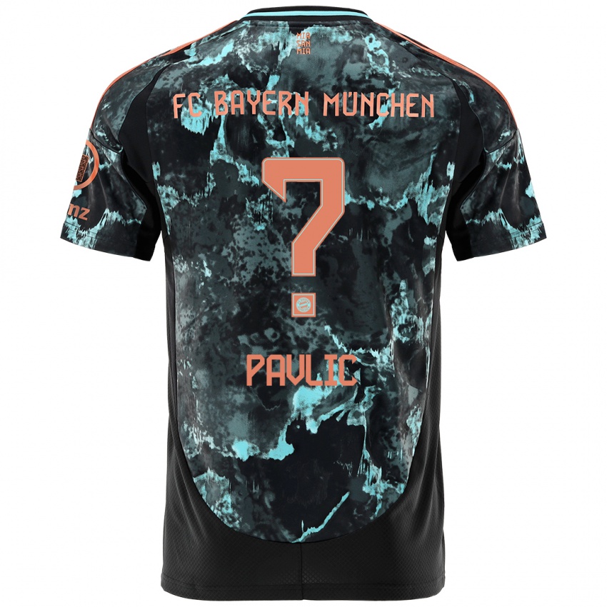 Kinder Raphael Pavlic #0 Schwarz Auswärtstrikot Trikot 2024/25 T-Shirt