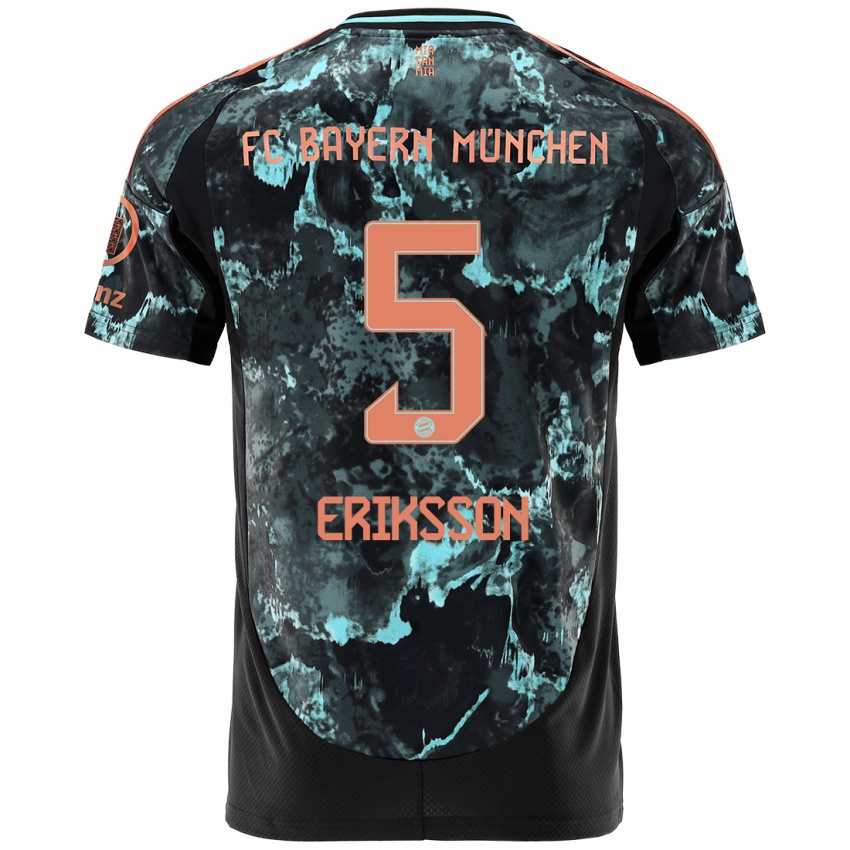 Kinder Magdalena Eriksson #5 Schwarz Auswärtstrikot Trikot 2024/25 T-Shirt