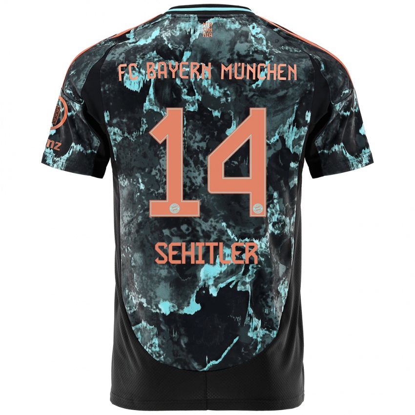 Kinder Alara Şehitler #14 Schwarz Auswärtstrikot Trikot 2024/25 T-Shirt