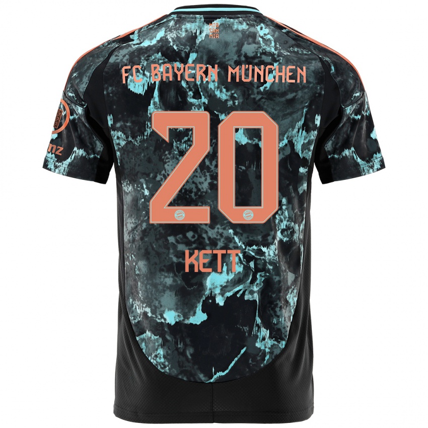 Kinder Franziska Kett #20 Schwarz Auswärtstrikot Trikot 2024/25 T-Shirt