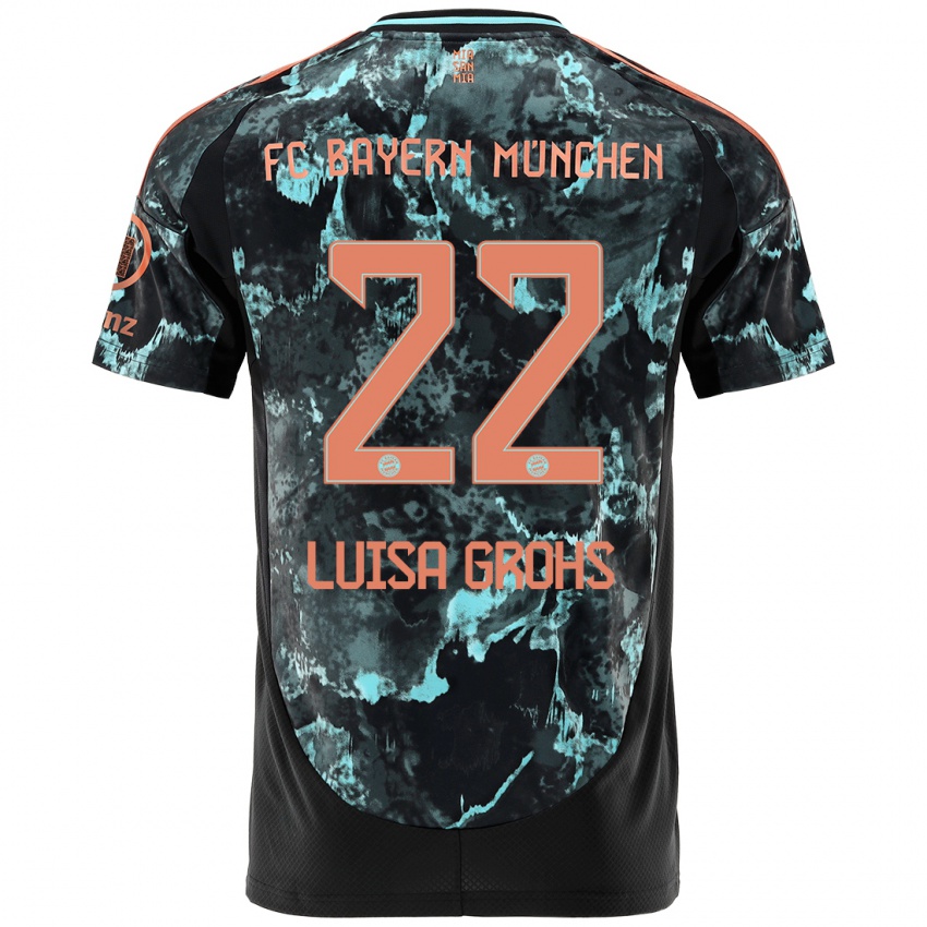 Kinder Maria Luisa Grohs #22 Schwarz Auswärtstrikot Trikot 2024/25 T-Shirt