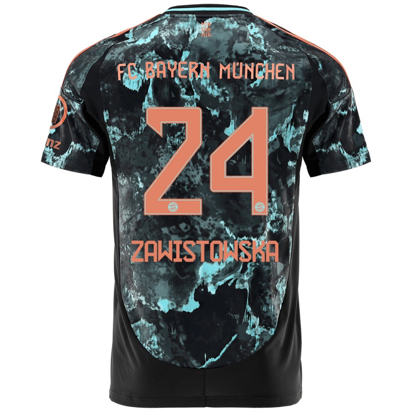 Kinder Weronika Zawistowska #24 Schwarz Auswärtstrikot Trikot 2024/25 T-Shirt