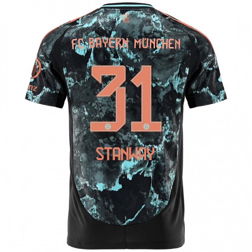 Kinder Georgia Stanway #31 Schwarz Auswärtstrikot Trikot 2024/25 T-Shirt