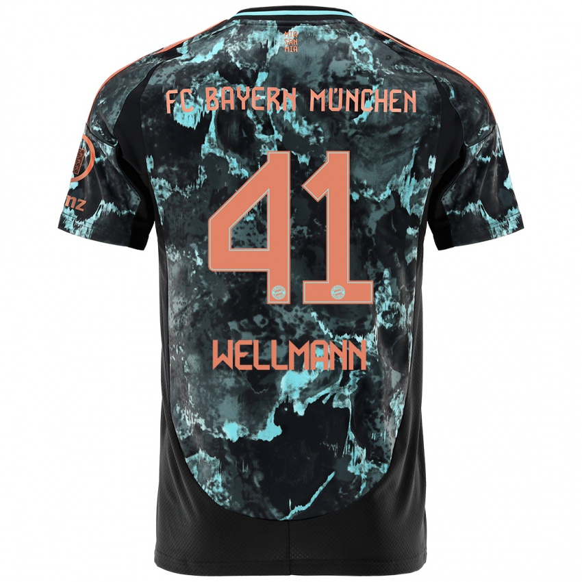 Kinder Anna Wellmann #41 Schwarz Auswärtstrikot Trikot 2024/25 T-Shirt