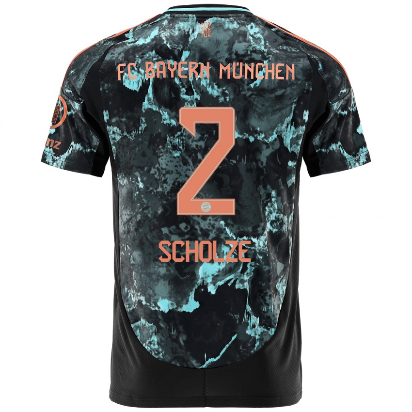 Kinder Max Scholze #2 Schwarz Auswärtstrikot Trikot 2024/25 T-Shirt