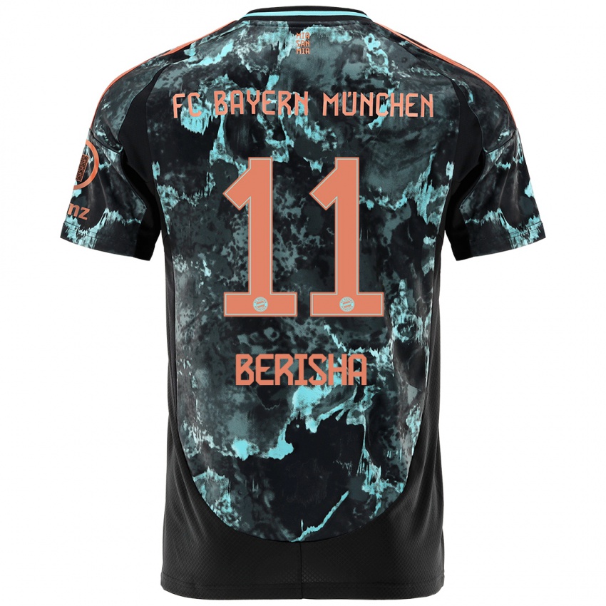 Kinder Dion Berisha #11 Schwarz Auswärtstrikot Trikot 2024/25 T-Shirt