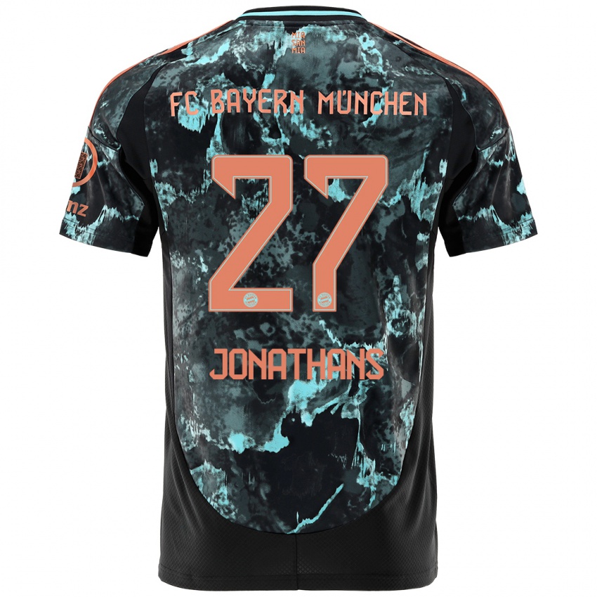 Kinder David Jonathans #27 Schwarz Auswärtstrikot Trikot 2024/25 T-Shirt