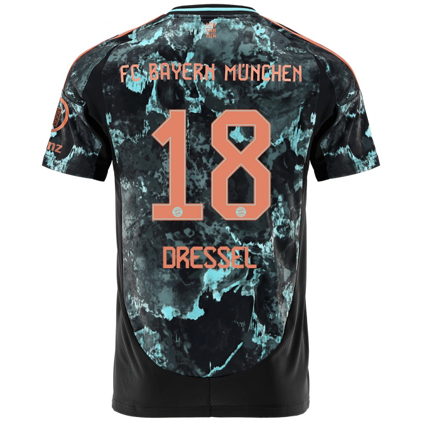 Kinder Timon Dressel #18 Schwarz Auswärtstrikot Trikot 2024/25 T-Shirt