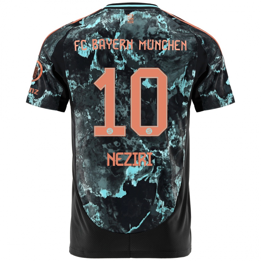 Kinder Behar Neziri #10 Schwarz Auswärtstrikot Trikot 2024/25 T-Shirt