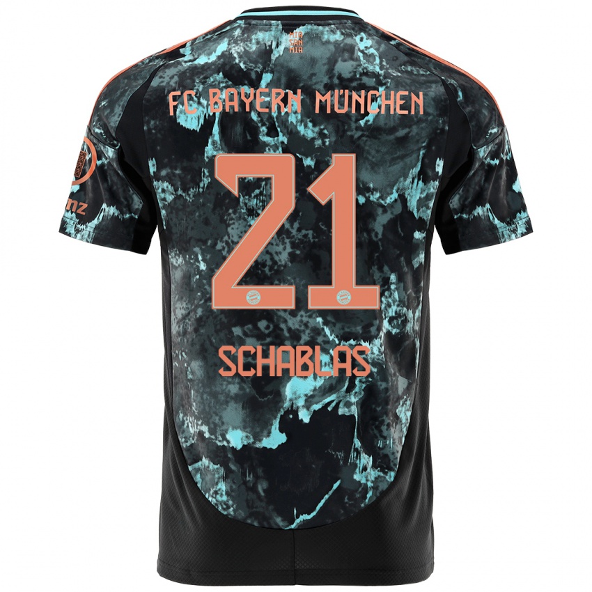 Kinder Matteo Schablas #21 Schwarz Auswärtstrikot Trikot 2024/25 T-Shirt