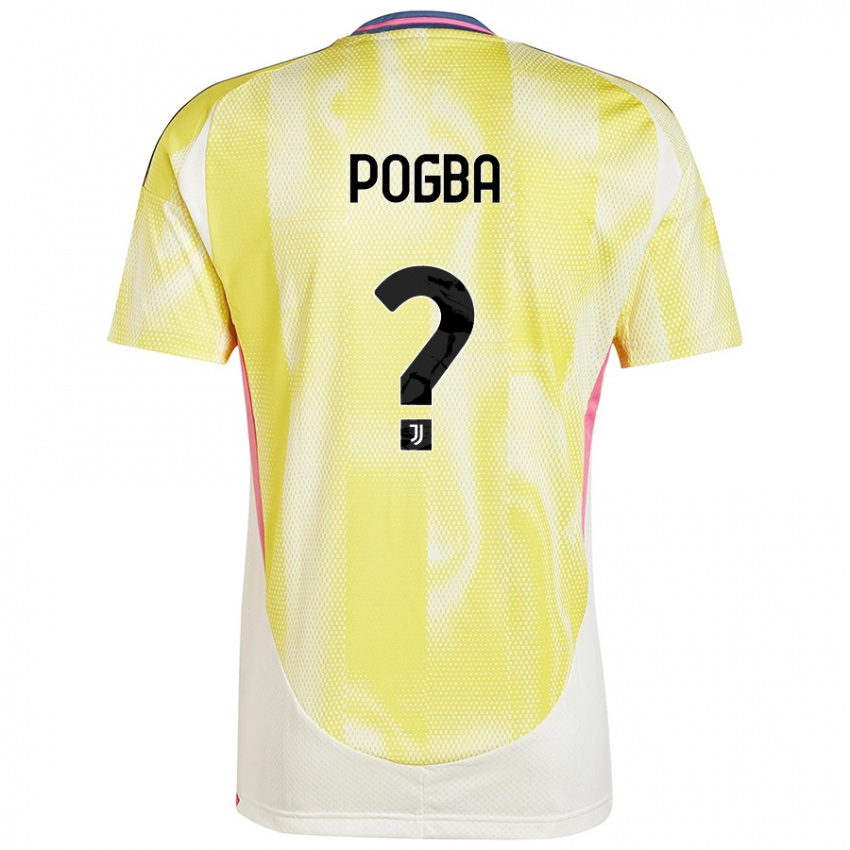 Kinder Paul Pogba #0 Solargelb Auswärtstrikot Trikot 2024/25 T-Shirt