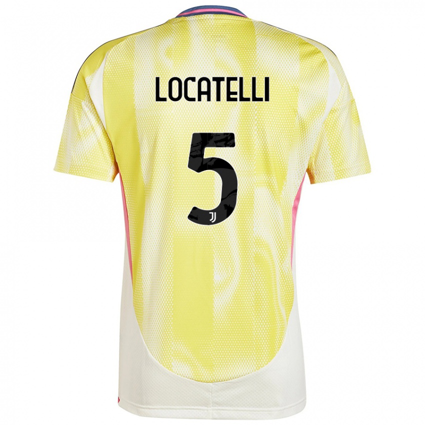 Kinder Manuel Locatelli #5 Solargelb Auswärtstrikot Trikot 2024/25 T-Shirt