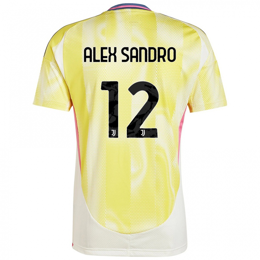 Kinder Alex Sandro #12 Solargelb Auswärtstrikot Trikot 2024/25 T-Shirt