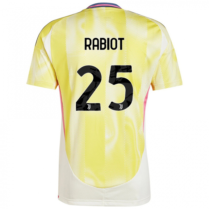 Kinder Adrien Rabiot #25 Solargelb Auswärtstrikot Trikot 2024/25 T-Shirt