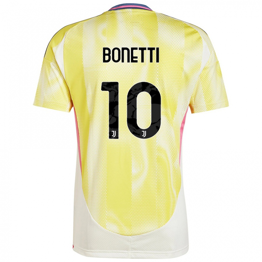 Kinder Andrea Bonetti #10 Solargelb Auswärtstrikot Trikot 2024/25 T-Shirt