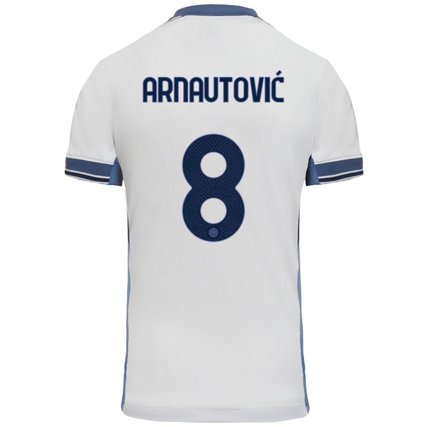 Kinder Marko Arnautovic #8 Weißgrau Auswärtstrikot Trikot 2024/25 T-Shirt