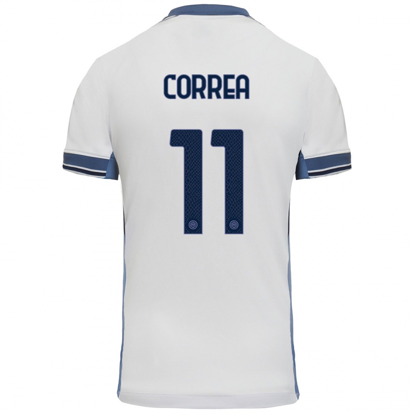 Kinder Joaquin Correa #11 Weißgrau Auswärtstrikot Trikot 2024/25 T-Shirt