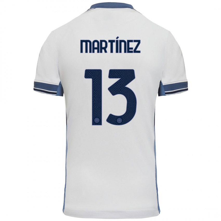 Kinder Josep Martínez #13 Weißgrau Auswärtstrikot Trikot 2024/25 T-Shirt