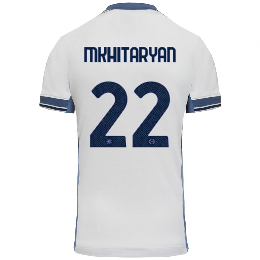 Kinder Henrikh Mkhitaryan #22 Weißgrau Auswärtstrikot Trikot 2024/25 T-Shirt