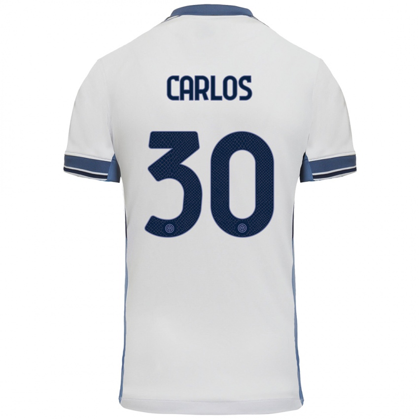 Kinder Carlos Augusto #30 Weißgrau Auswärtstrikot Trikot 2024/25 T-Shirt