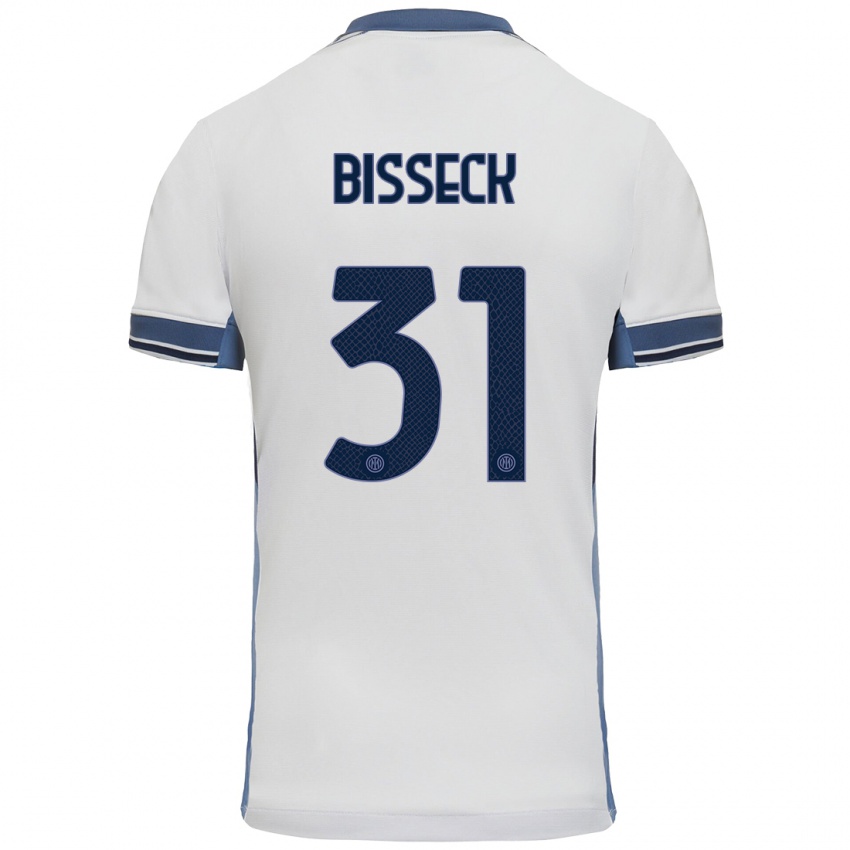 Kinder Yann Bisseck #31 Weißgrau Auswärtstrikot Trikot 2024/25 T-Shirt