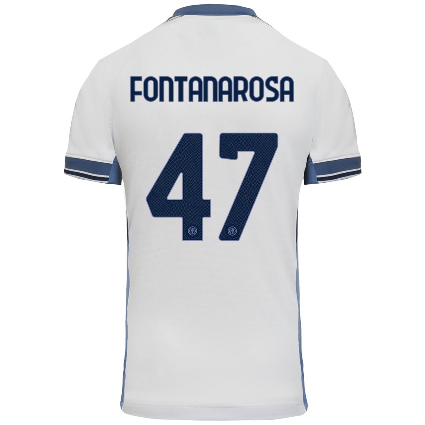 Kinder Alessandro Fontanarosa #47 Weißgrau Auswärtstrikot Trikot 2024/25 T-Shirt