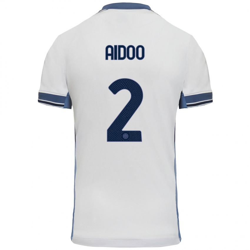 Kinder Mike Aidoo #2 Weißgrau Auswärtstrikot Trikot 2024/25 T-Shirt