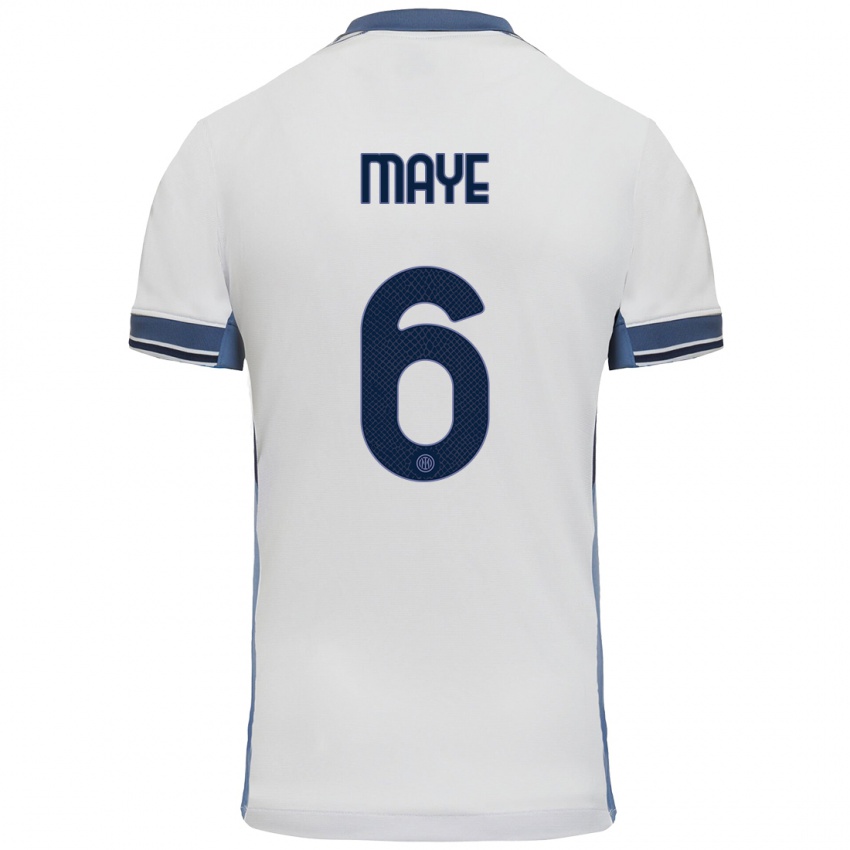 Kinder Yvan Maye #6 Weißgrau Auswärtstrikot Trikot 2024/25 T-Shirt