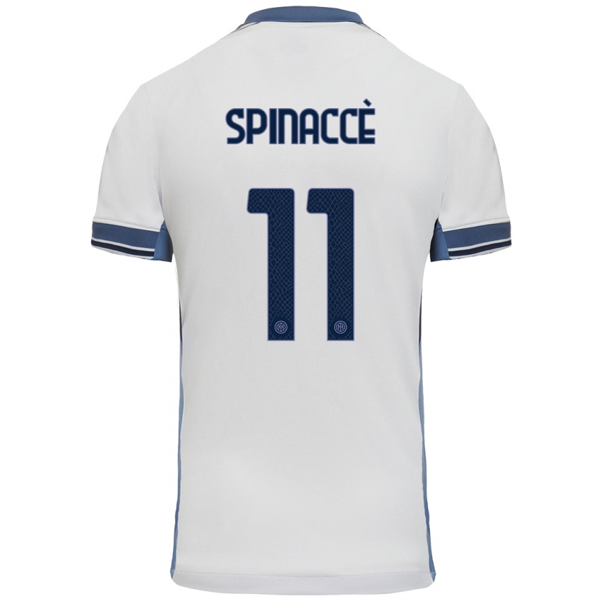 Kinder Matteo Spinaccè #11 Weißgrau Auswärtstrikot Trikot 2024/25 T-Shirt