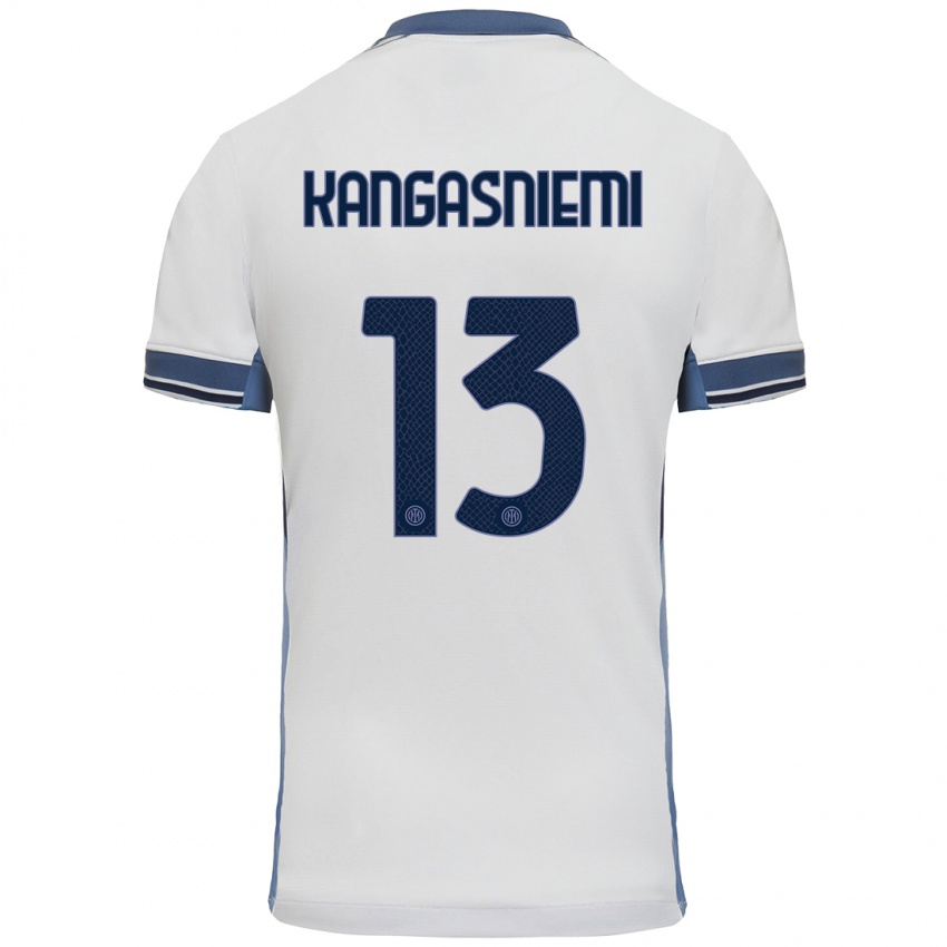 Kinder Ilari Kangasniemi #13 Weißgrau Auswärtstrikot Trikot 2024/25 T-Shirt