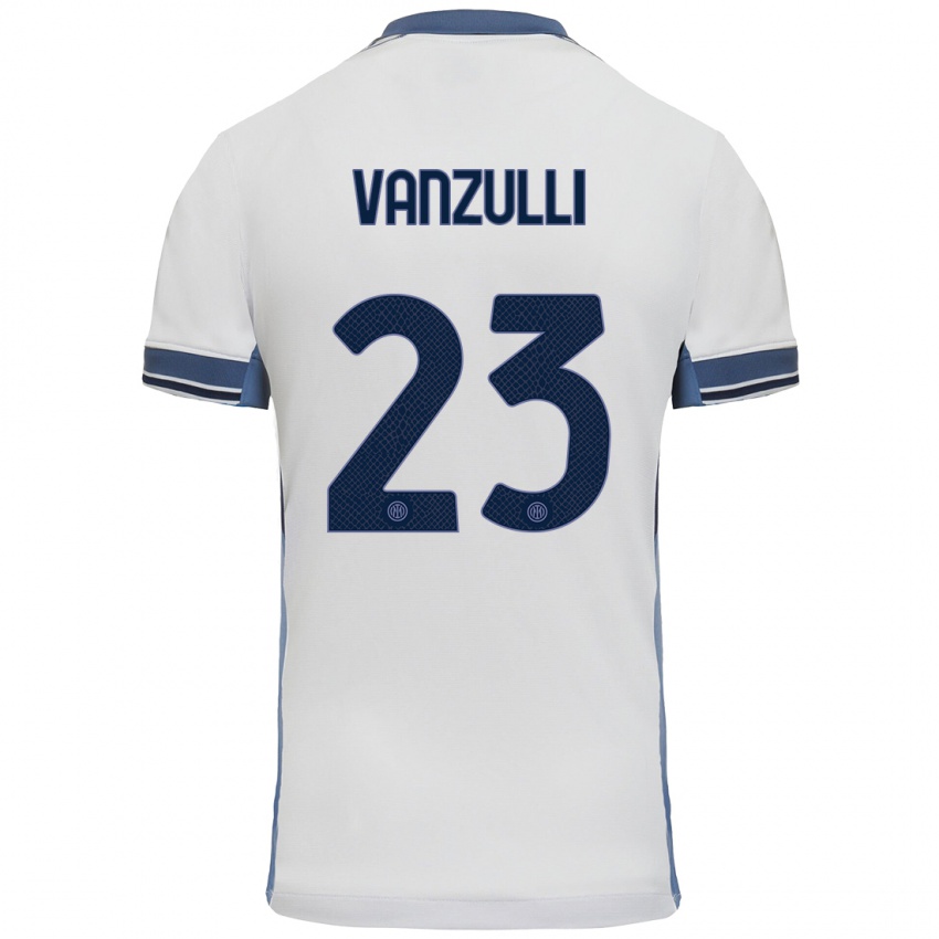 Kinder Marco Vanzulli #23 Weißgrau Auswärtstrikot Trikot 2024/25 T-Shirt