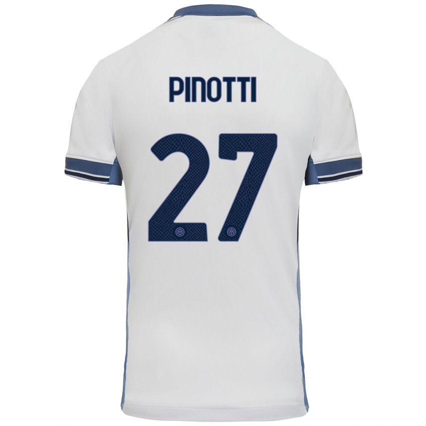 Kinder Manuel Pinotti #27 Weißgrau Auswärtstrikot Trikot 2024/25 T-Shirt