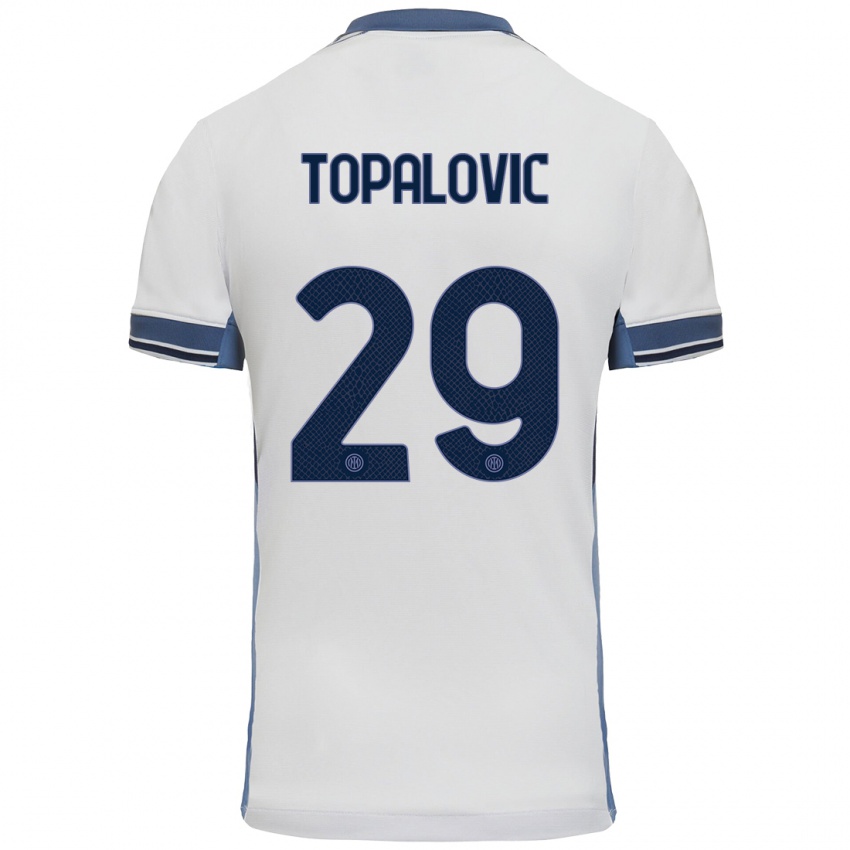 Kinder Luka Topalovic #29 Weißgrau Auswärtstrikot Trikot 2024/25 T-Shirt