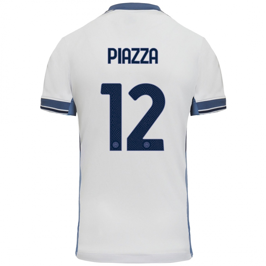 Kinder Alessia Piazza #12 Weißgrau Auswärtstrikot Trikot 2024/25 T-Shirt