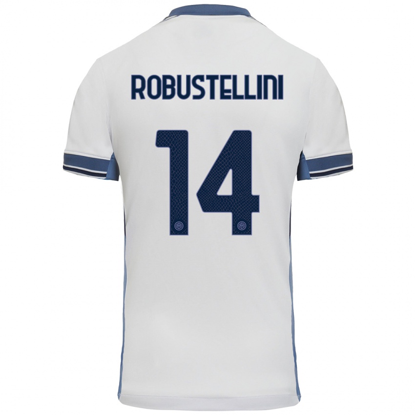 Kinder Chiara Robustellini #14 Weißgrau Auswärtstrikot Trikot 2024/25 T-Shirt