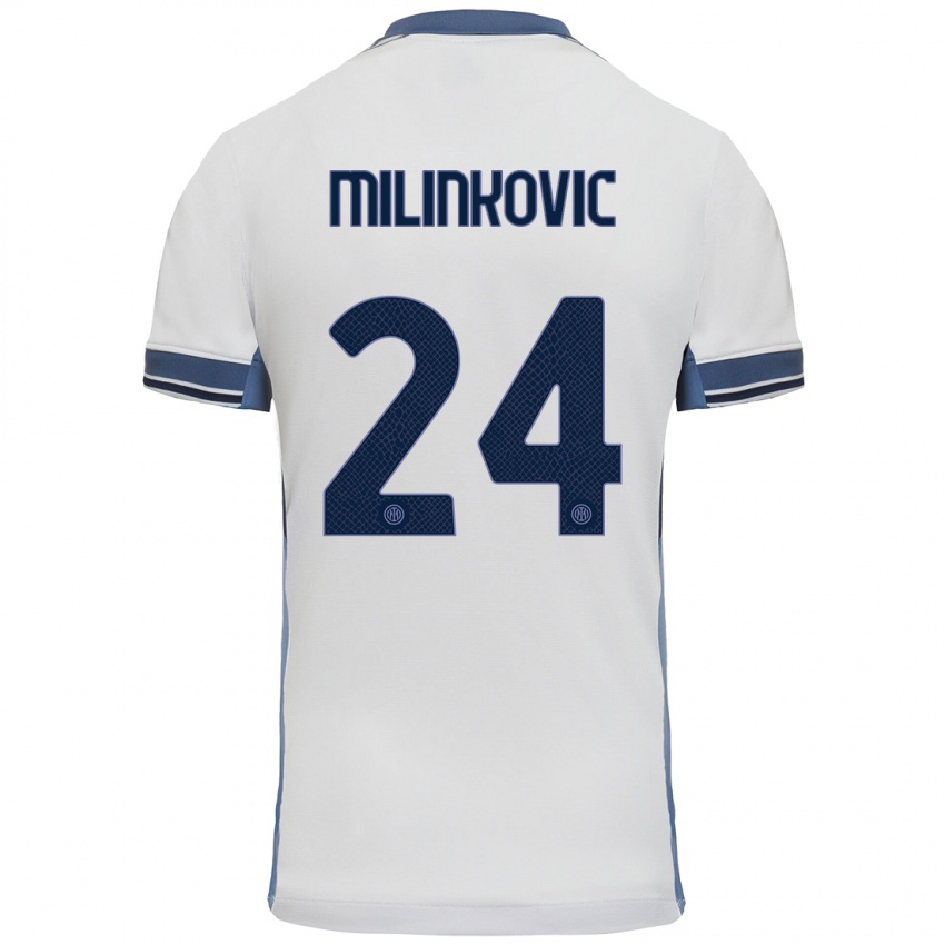 Kinder Marija Milinković #24 Weißgrau Auswärtstrikot Trikot 2024/25 T-Shirt