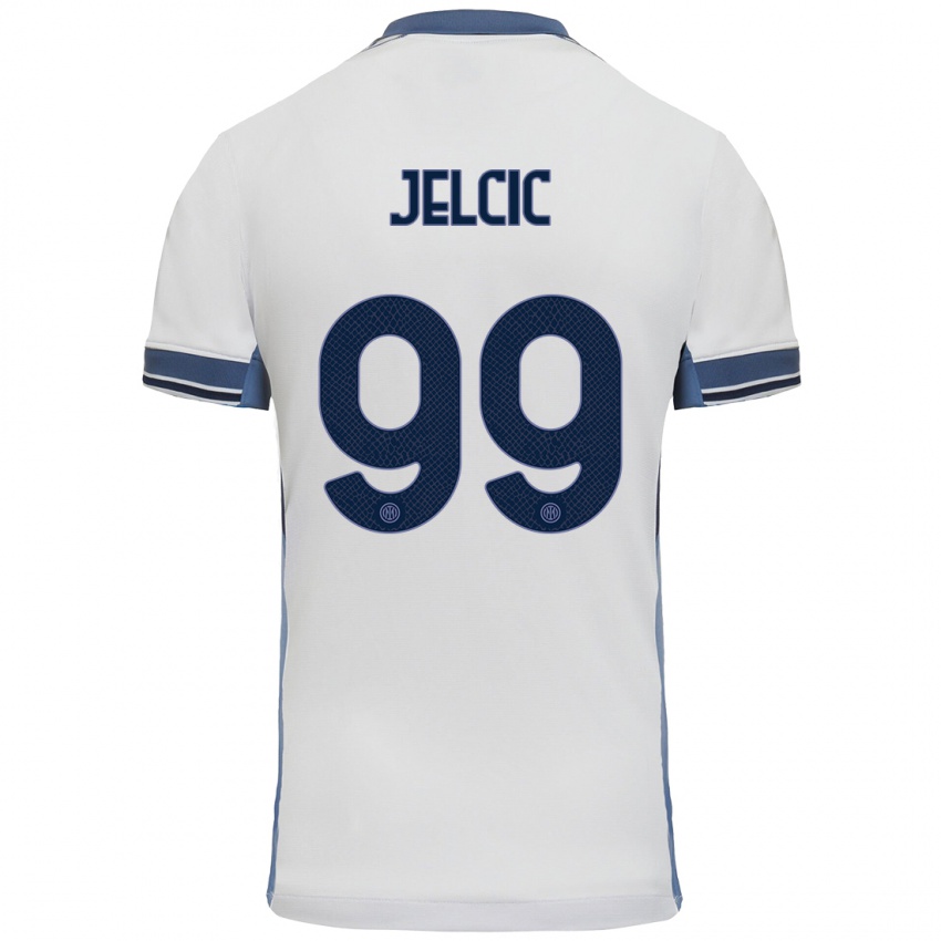 Kinder Maja Jelčić #99 Weißgrau Auswärtstrikot Trikot 2024/25 T-Shirt