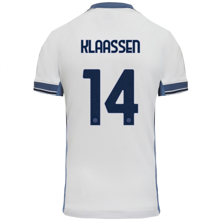 Kinder Davy Klaassen #14 Weißgrau Auswärtstrikot Trikot 2024/25 T-Shirt