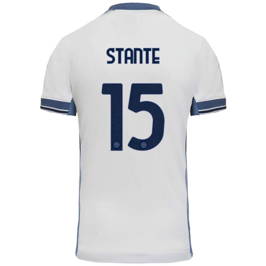 Kinder Francesco Stante #15 Weißgrau Auswärtstrikot Trikot 2024/25 T-Shirt