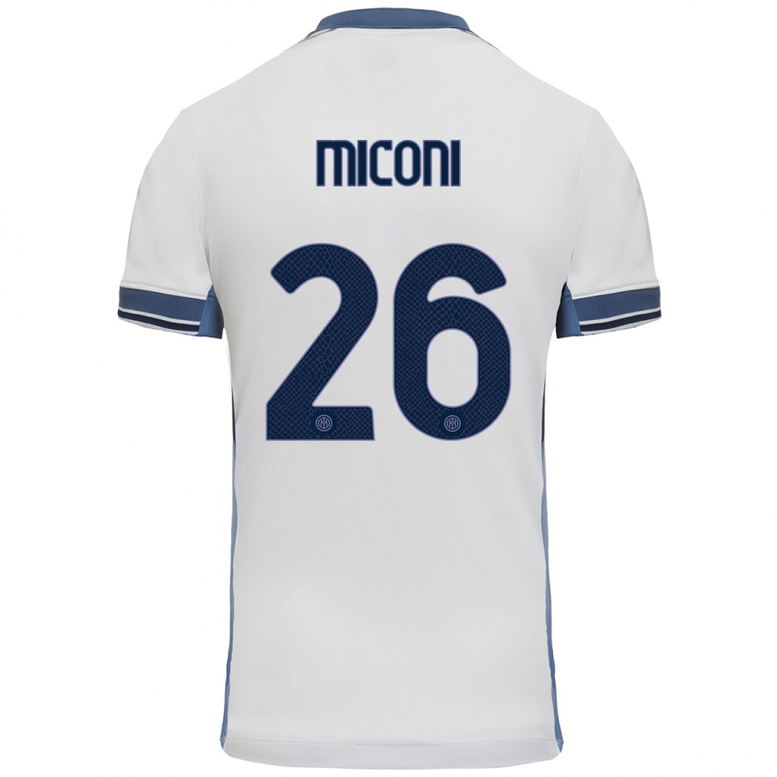 Kinder Riccardo Miconi #26 Weißgrau Auswärtstrikot Trikot 2024/25 T-Shirt