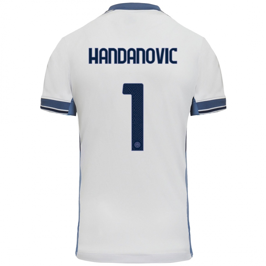 Kinder Samir Handanovic #1 Weißgrau Auswärtstrikot Trikot 2024/25 T-Shirt