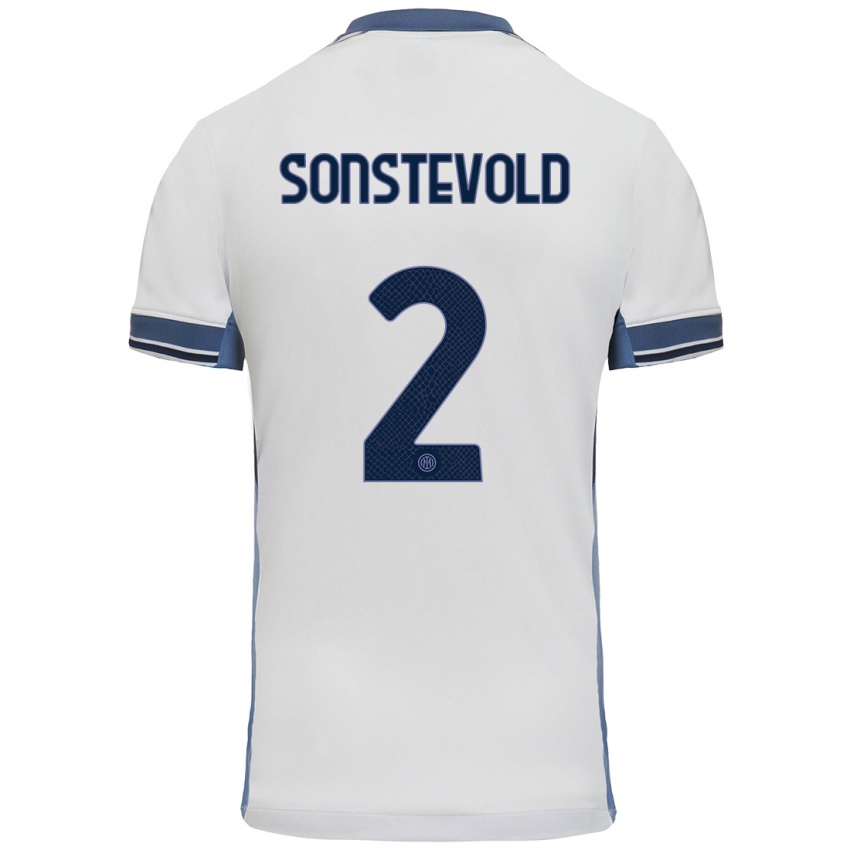 Kinder Anja Sonstevold #2 Weißgrau Auswärtstrikot Trikot 2024/25 T-Shirt