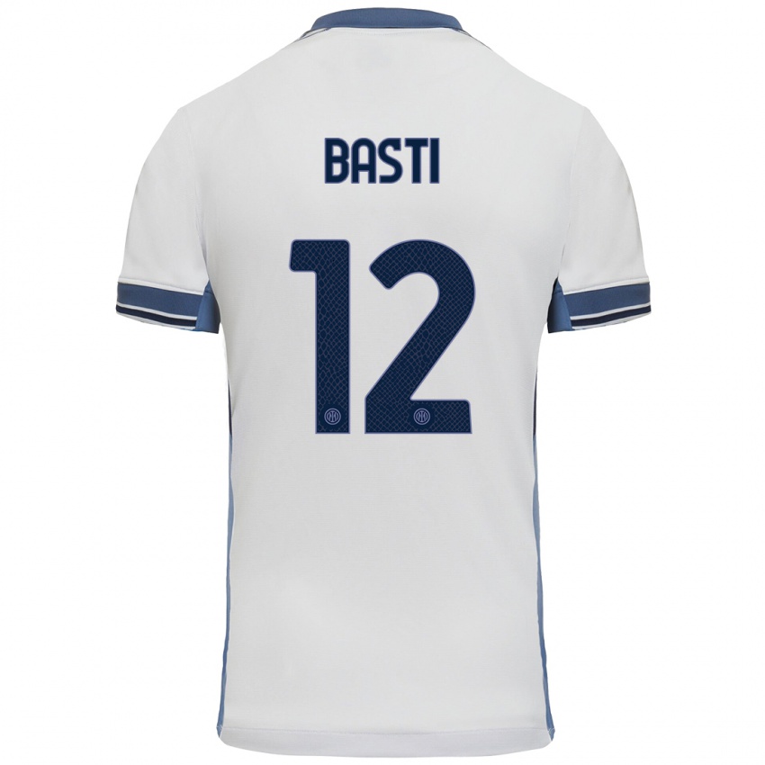 Kinder Matteo Basti #12 Weißgrau Auswärtstrikot Trikot 2024/25 T-Shirt