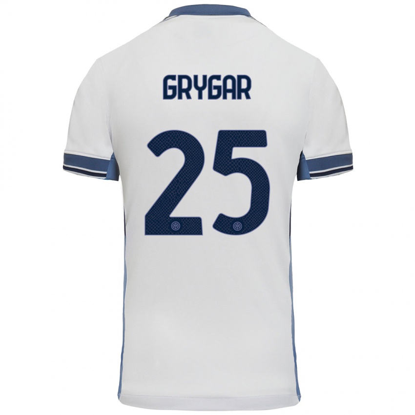 Kinder Samuel Grygar #25 Weißgrau Auswärtstrikot Trikot 2024/25 T-Shirt